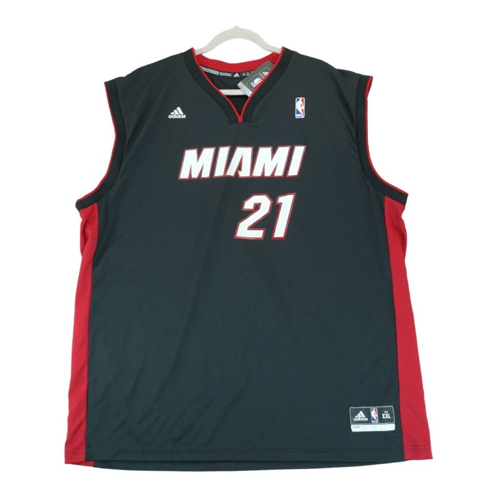 Adidas NBA Jersey Miami Heat Hassan‎ Whiteside Black Screen Print Jersey Sz  XXL